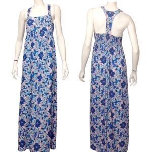 love Fire Women's Blue Floral Maxi Dress Size L